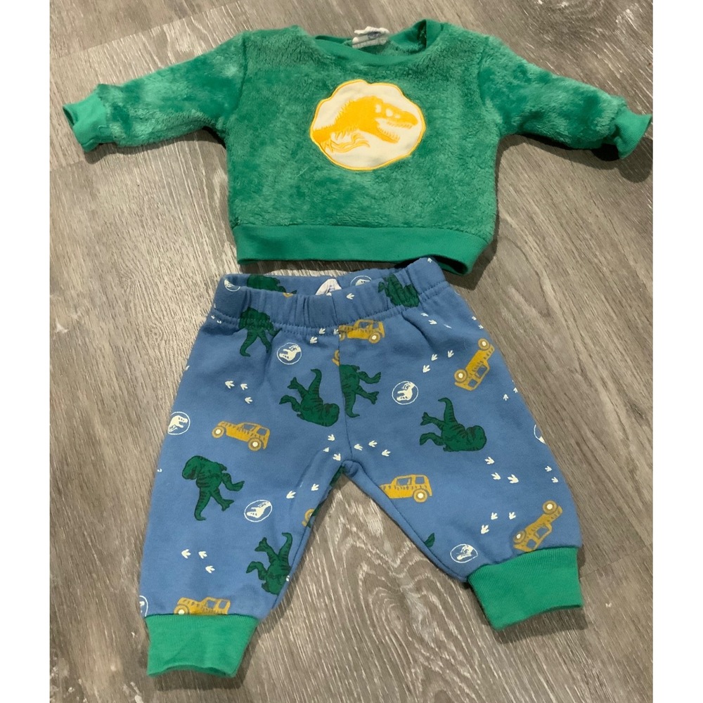 Universal Studios Baby Boys Jurassic Park 2 pc Sweat Pants Set Size 0-3M
